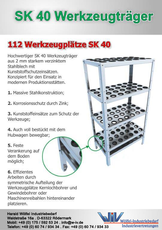 SK 40 Werkzeughalter mit 112 Werkzeugplätzen